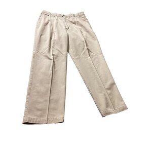 Dockers Men Khaki Beige W36 L38 Pleated Classic Fit No Wrinkle Preppy Minimalist